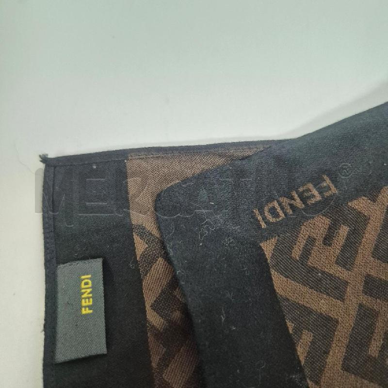 FOULARD POCHETTE FENDI COTONE QUADRATO MARRONE NERO | Mercatino dell'Usato Cervia 5