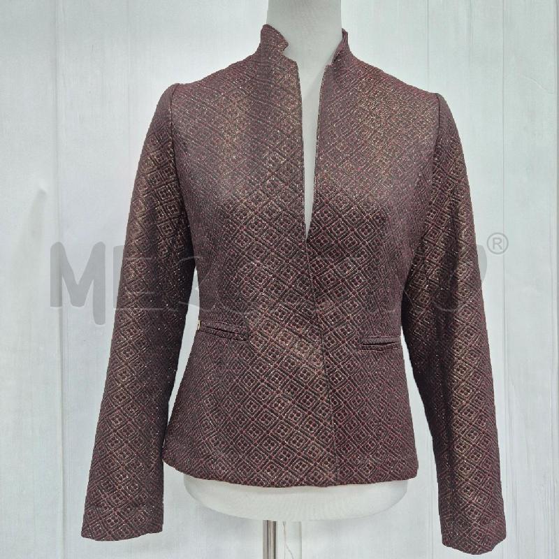 GIACCA DONNA MANILA GRACE NERA/BORDEAUX ROMBI LUREX  | Mercatino dell'Usato Cervia 1