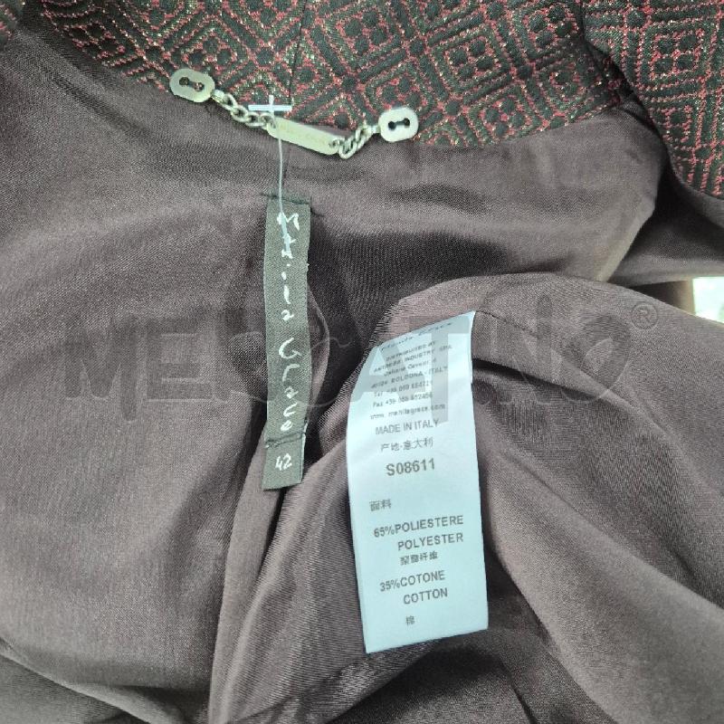 GIACCA DONNA MANILA GRACE NERA/BORDEAUX ROMBI LUREX  | Mercatino dell'Usato Cervia 5