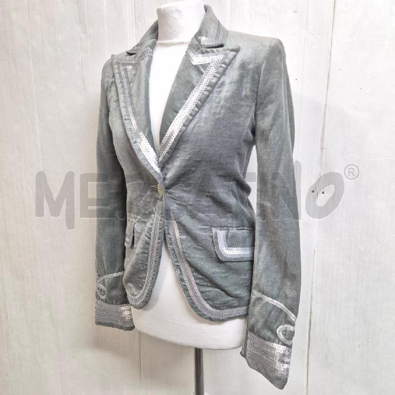 GIACCA DONNA NOLITA GRIGIA VELLUTO CON PAILLETTES | Mercatino dell'Usato Cervia 3