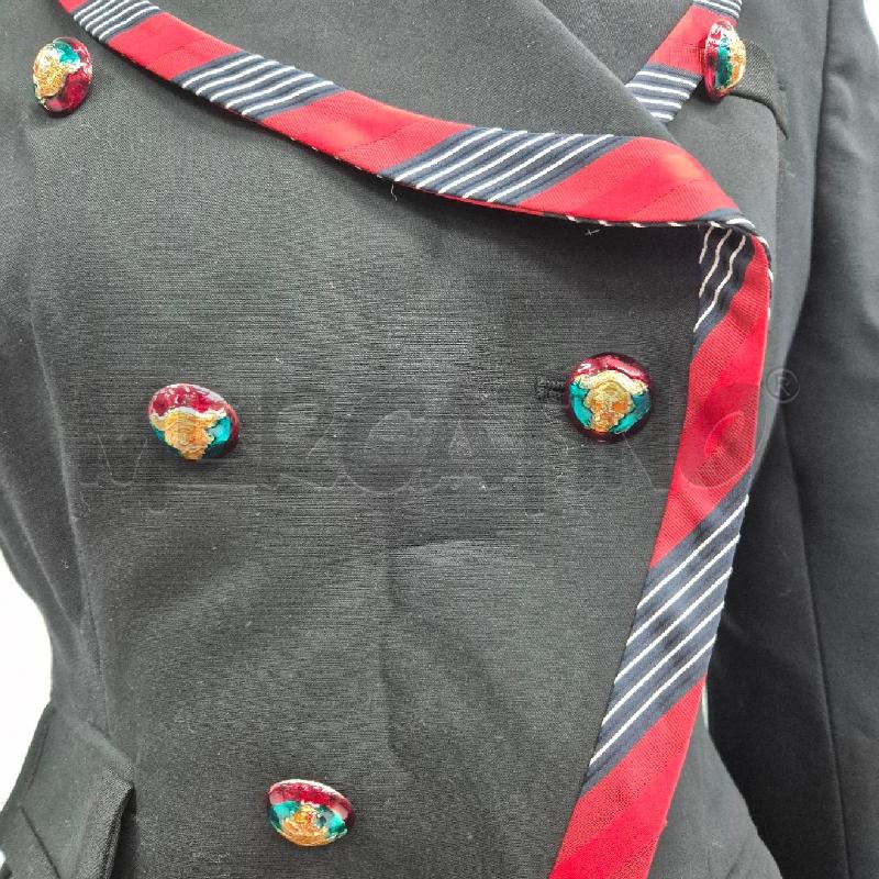GIACCA DONNA SHI NERO BORDO RIGHE E BOTTONI | Mercatino dell'Usato Cervia 2