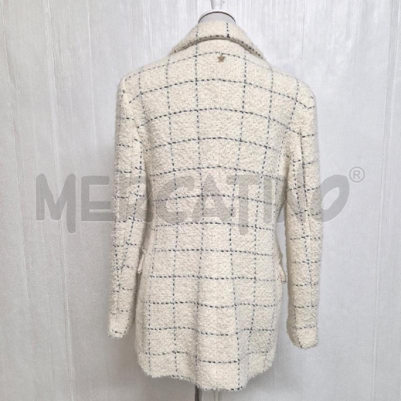 GIACCA DONNA SOUVENIR QUADRI BIANCA RIGHE BLU | Mercatino dell'Usato Cervia 3