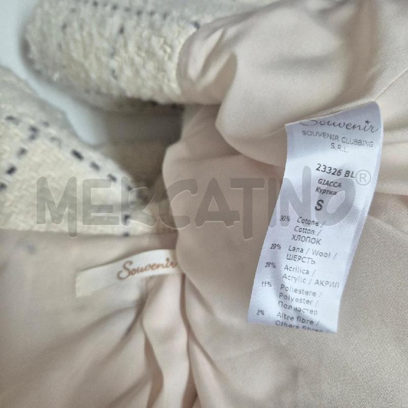GIACCA DONNA SOUVENIR QUADRI BIANCA RIGHE BLU | Mercatino dell'Usato Cervia 5