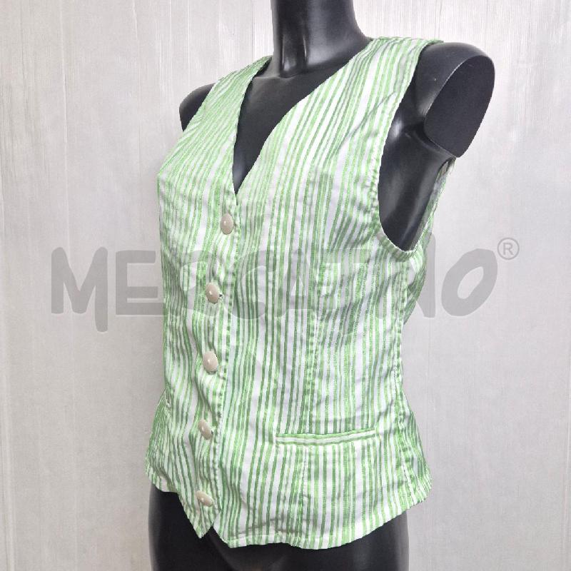 GILET DONNA ANONYME VERDE BIANCO RIGHE | Mercatino dell'Usato Cervia 3