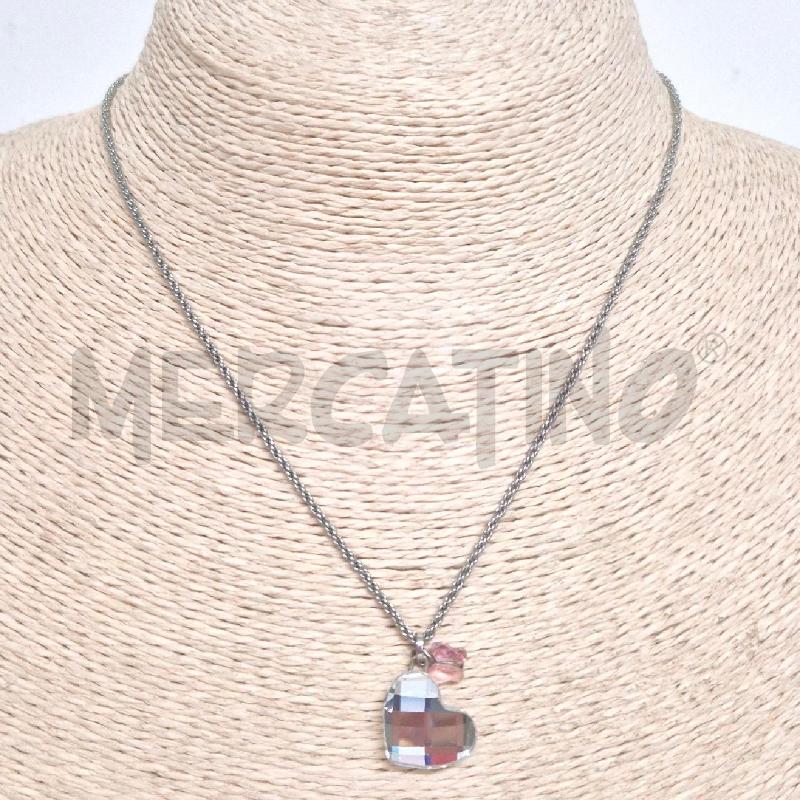 GIRO COLLO CON CUORE E FARFALLINA ROSA SWAROVSKY | Mercatino dell'Usato Cervia 1