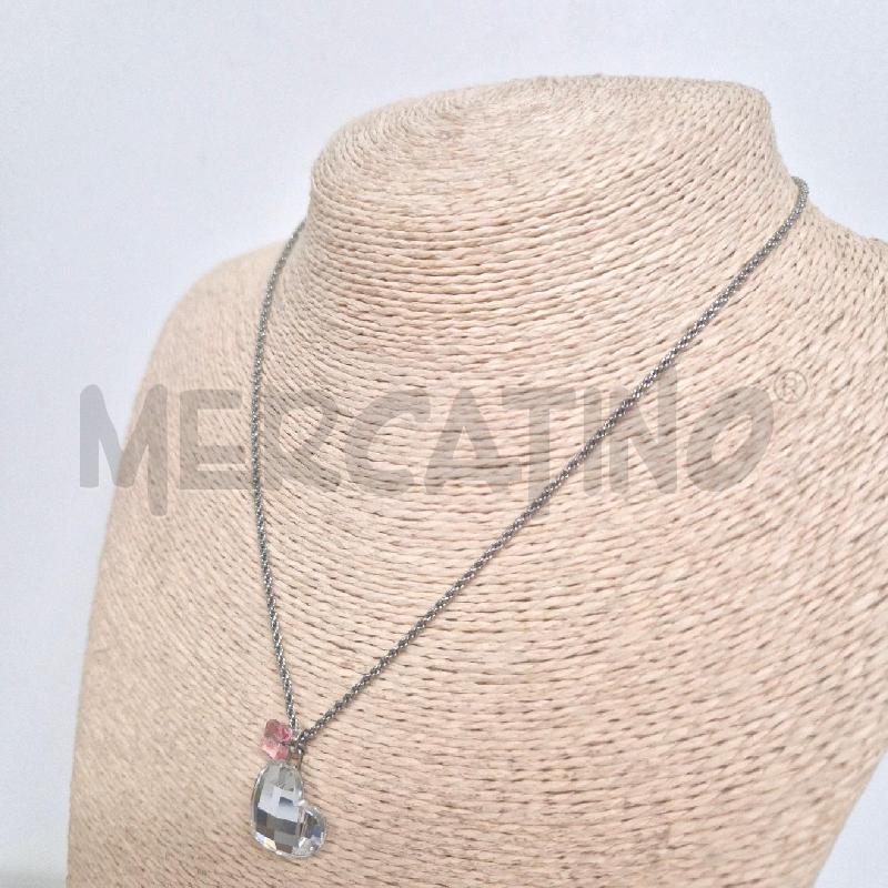 GIRO COLLO CON CUORE E FARFALLINA ROSA SWAROVSKY | Mercatino dell'Usato Cervia 4