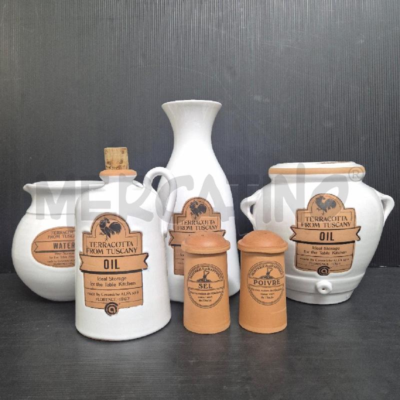 KIT OLIERA BROCCA E SALIERA BIANCA TERRACOTTA FROM TUSCANY | Mercatino dell'Usato Cervia 1