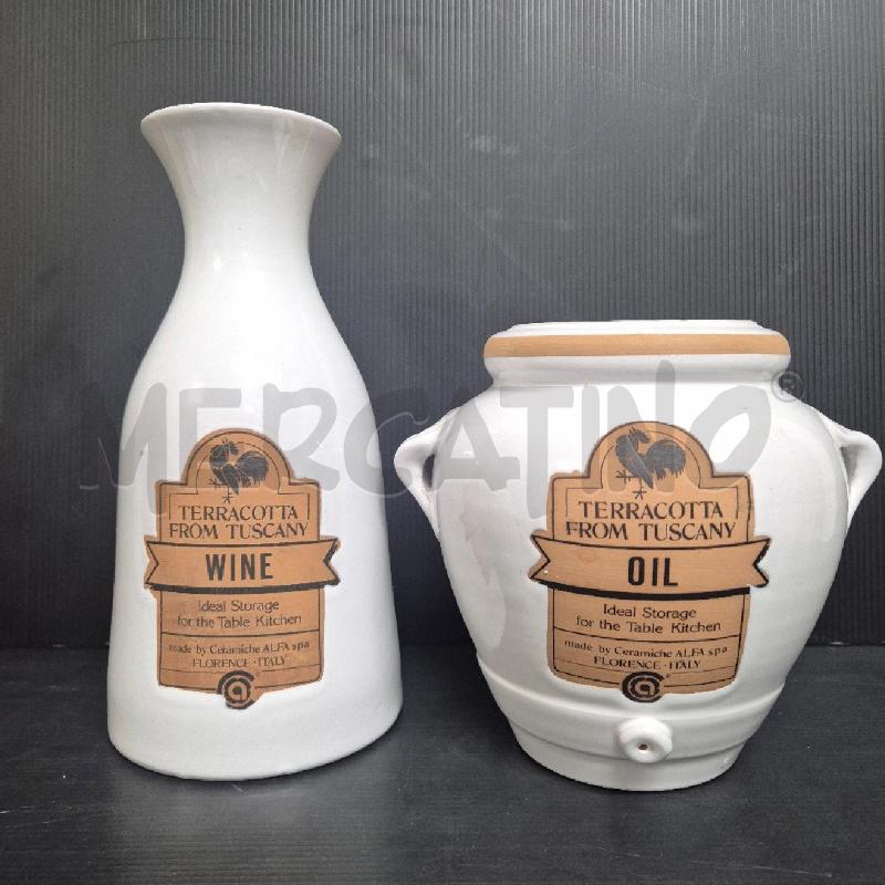 KIT OLIERA BROCCA E SALIERA BIANCA TERRACOTTA FROM TUSCANY | Mercatino dell'Usato Cervia 2