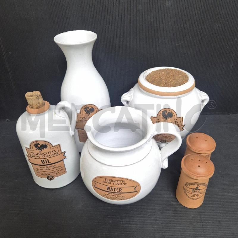 KIT OLIERA BROCCA E SALIERA BIANCA TERRACOTTA FROM TUSCANY | Mercatino dell'Usato Cervia 4