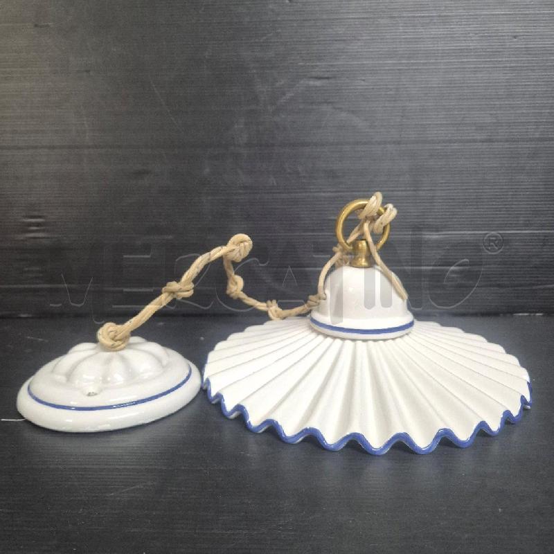 LAMPADARIO CERAMICA  BIA PLISSETTATO | Mercatino dell'Usato Cervia 1