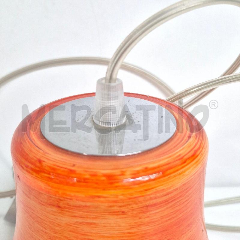 LAMPADARIO VETRO ARANCIONE A CAMPANA | Mercatino dell'Usato Cervia 3