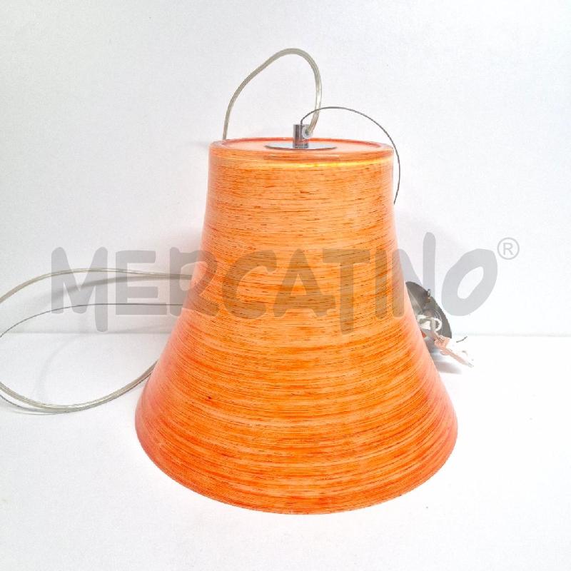 LAMPADARIO VETRO ARANCIONE A CAMPANA | Mercatino dell'Usato Cervia 1