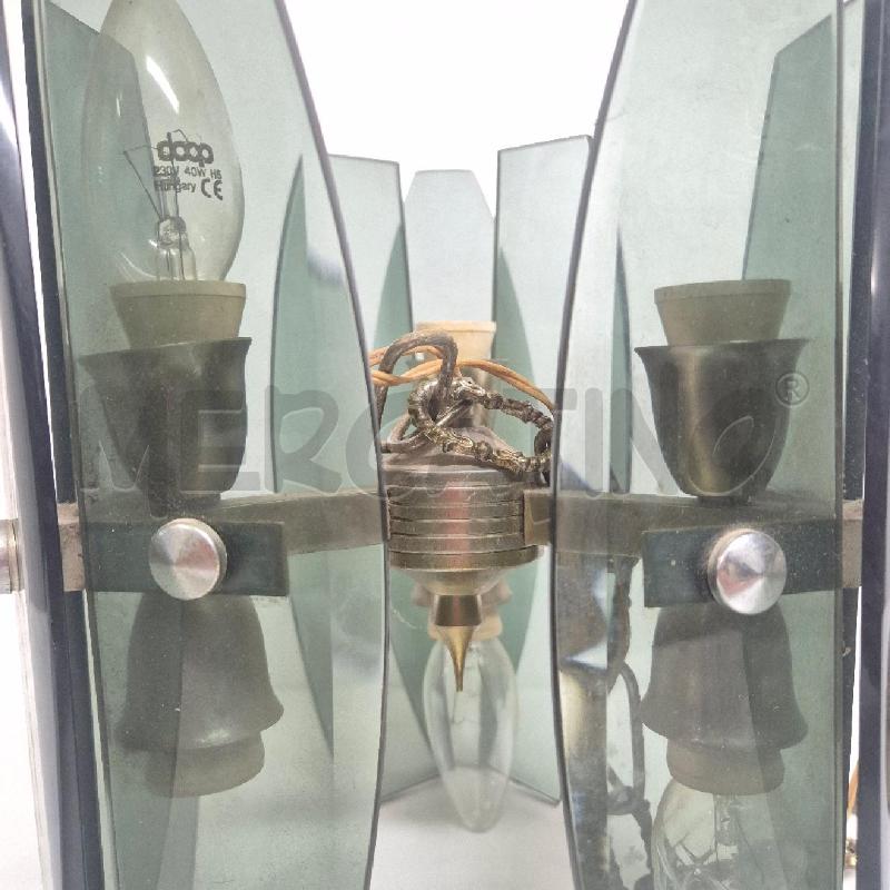 LAMPADARIO VETRO GRIGIO ANNI 70 | Mercatino dell'Usato Cervia 4