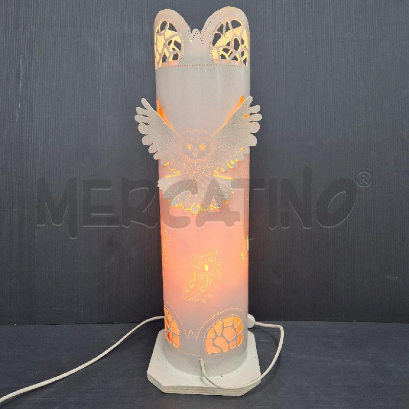 LAMPADA ARTIGIANALE PLASTICA GUFI BASE LEGNO | Mercatino dell'Usato Cervia 1