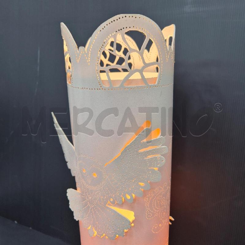 LAMPADA ARTIGIANALE PLASTICA GUFI BASE LEGNO | Mercatino dell'Usato Cervia 2