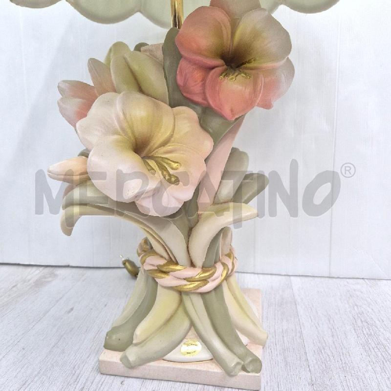 LAMPADA BASSANO CON FIORI E CAPPELLO VERDE PIEGHE | Mercatino dell'Usato Cervia 2