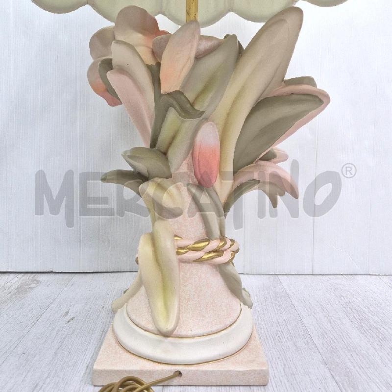 LAMPADA BASSANO CON FIORI E CAPPELLO VERDE PIEGHE | Mercatino dell'Usato Cervia 4