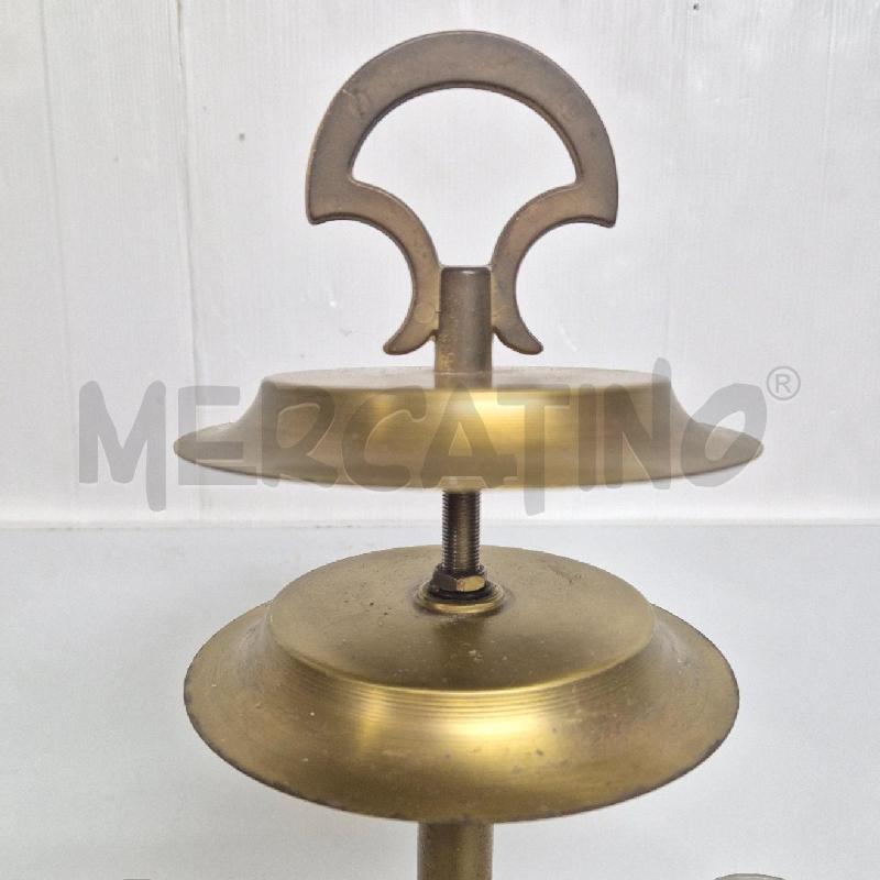 LAMPADA DOPPIO LUME BASE LEGNO STRUTTURA OTTONE | Mercatino dell'Usato Cervia 3