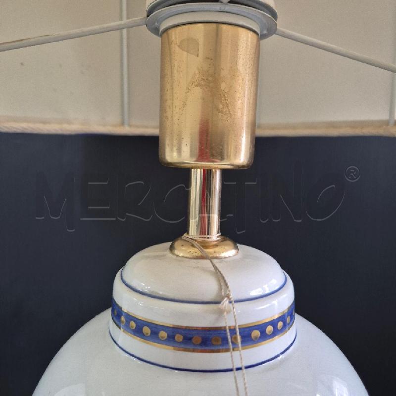 LAMPADA GIORGIO BIAGINI BIANCO BLU CON DECORI DORATI | Mercatino dell'Usato Cervia 4