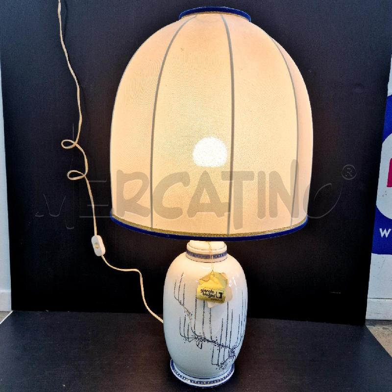 LAMPADA GIORGIO BIAGINI BIANCO BLU CON DECORI DORATI | Mercatino dell'Usato Cervia 5