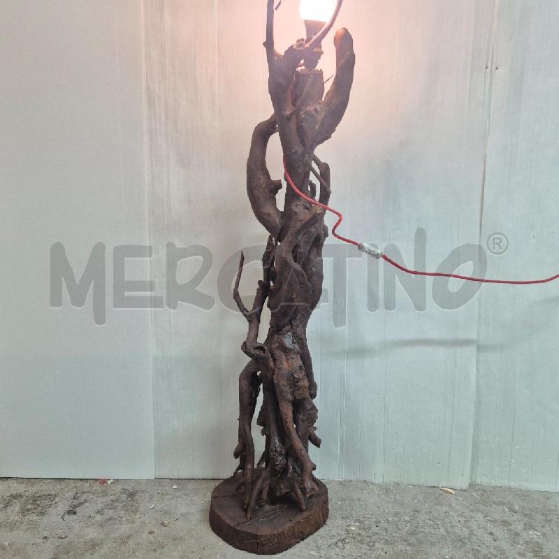LAMPADA PIANTANA LEGNO CON RAMI RECICLATI | Mercatino dell'Usato Cervia 1