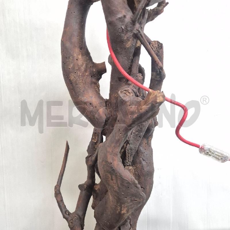 LAMPADA PIANTANA LEGNO CON RAMI RECICLATI | Mercatino dell'Usato Cervia 3
