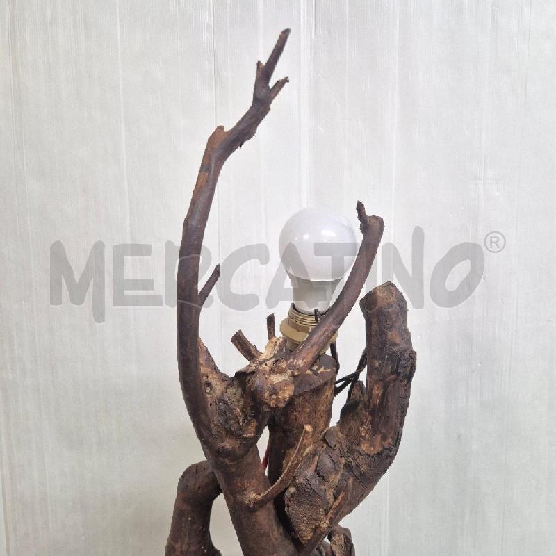 LAMPADA PIANTANA LEGNO CON RAMI RECICLATI | Mercatino dell'Usato Cervia 4