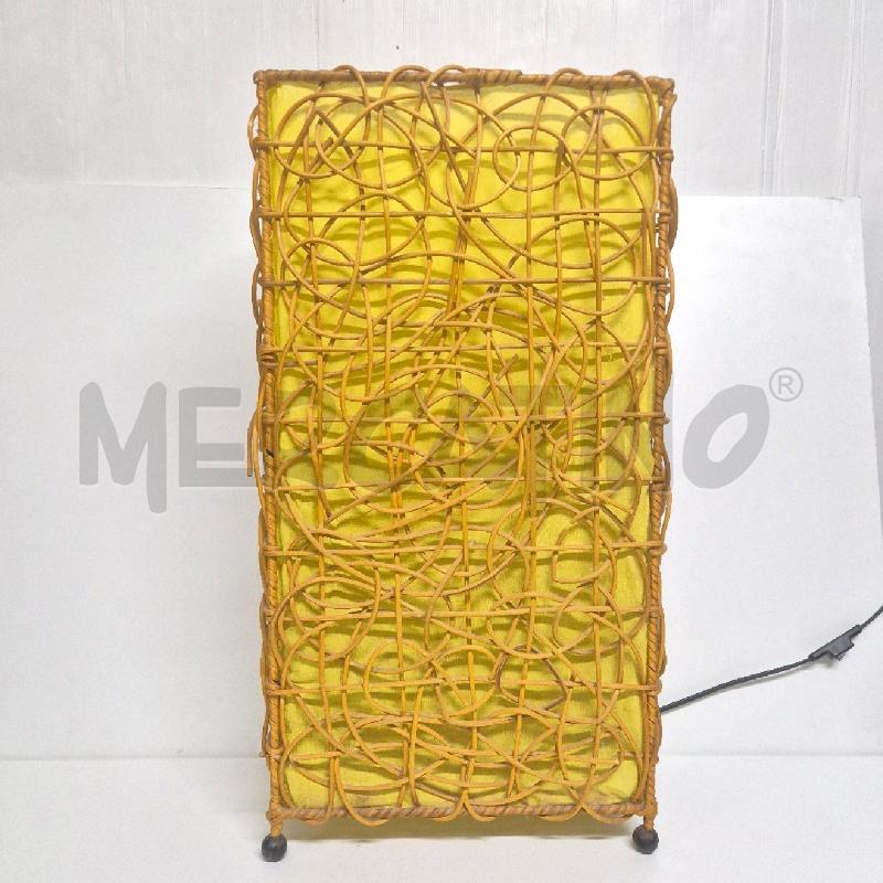 LAMPADA STRUTTURA VIMINI STOFFA GIALLA | Mercatino dell'Usato Cervia 2
