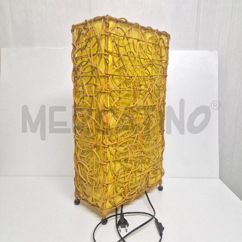 LAMPADA STRUTTURA VIMINI STOFFA GIALLA | Mercatino dell'Usato Cervia 3