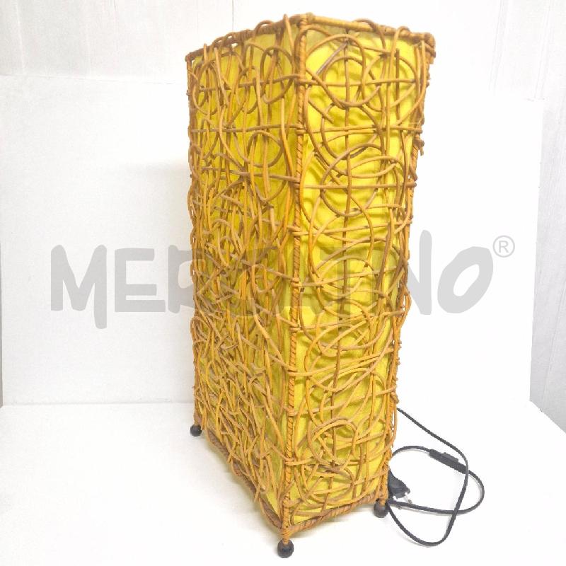 LAMPADA STRUTTURA VIMINI STOFFA GIALLA | Mercatino dell'Usato Cervia 4