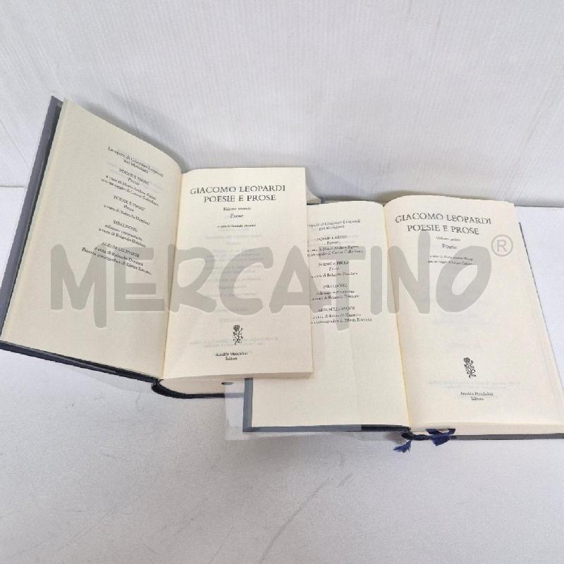 LEOPARDI POESIE E PROSE 2 VOLUME I MERIDIANI | Mercatino dell'Usato Cervia 5