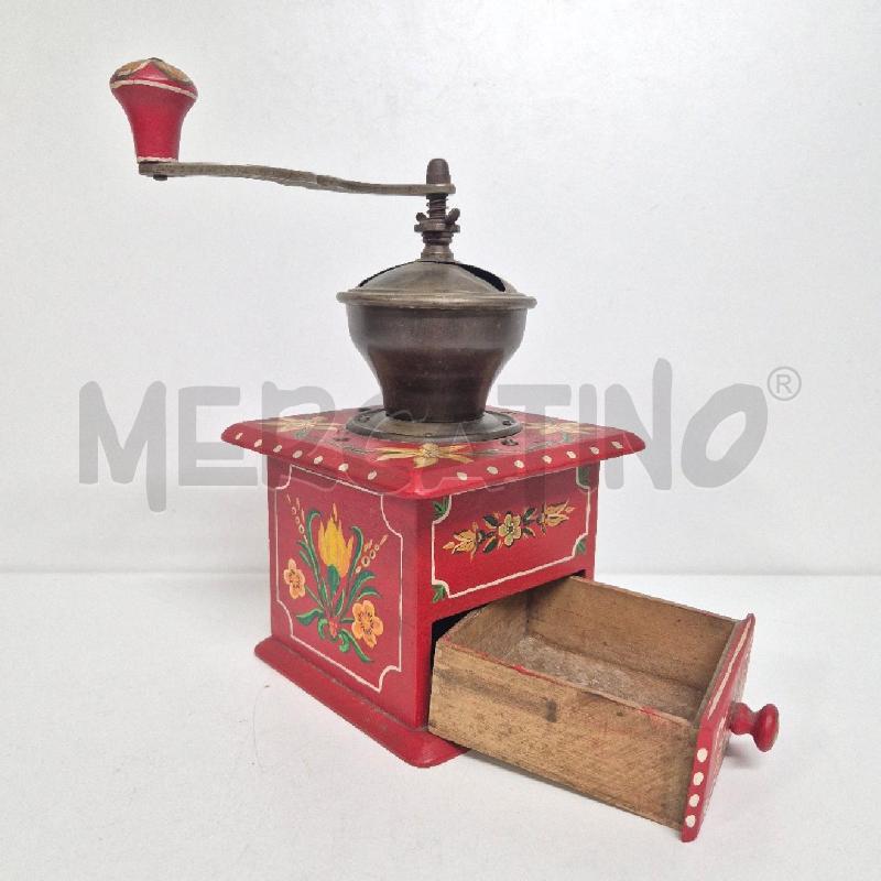 MACINA CAFFE' LEGNO ROSSO FIORI DIPINTI MANUALE | Mercatino dell'Usato Cervia 2