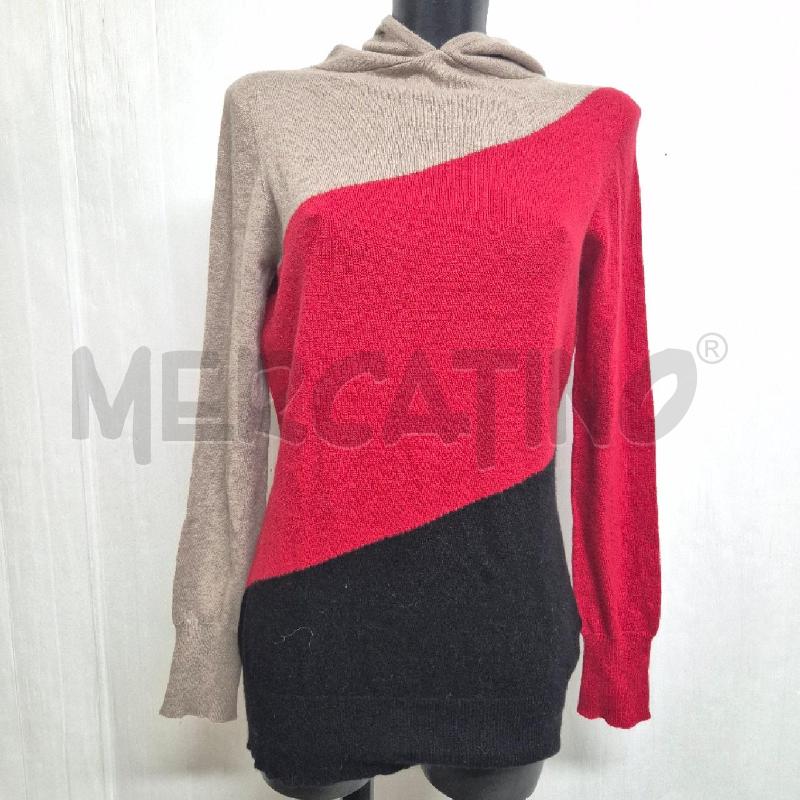 MAGLIA DONNA PIANURA STUDIO BEIGE ROSSONERO | Mercatino dell'Usato Cervia 1