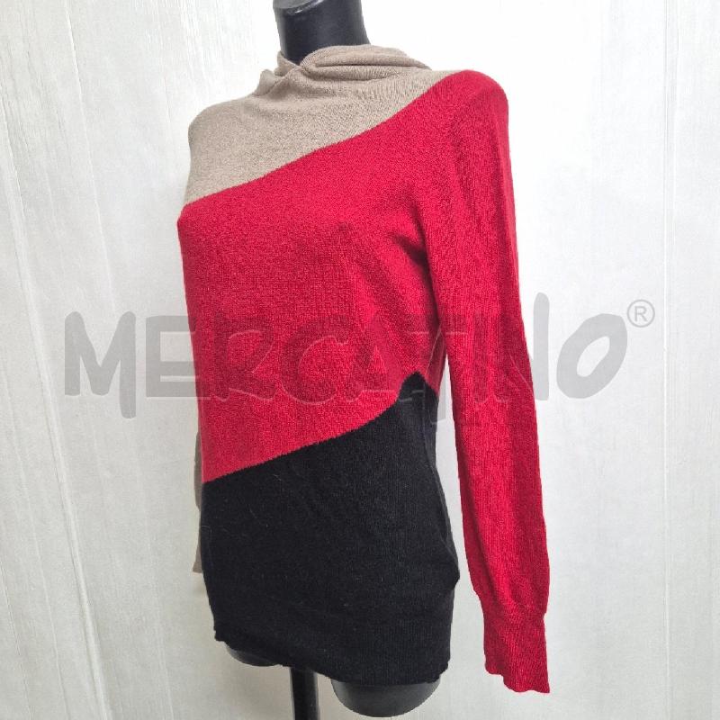 MAGLIA DONNA PIANURA STUDIO BEIGE ROSSONERO | Mercatino dell'Usato Cervia 4