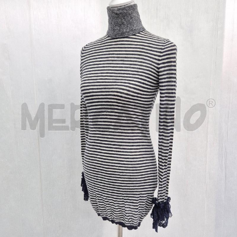 MAGLIA DONNA RIGHE BIANCHE E BLU SCERVINO STREET | Mercatino dell'Usato Cervia 4