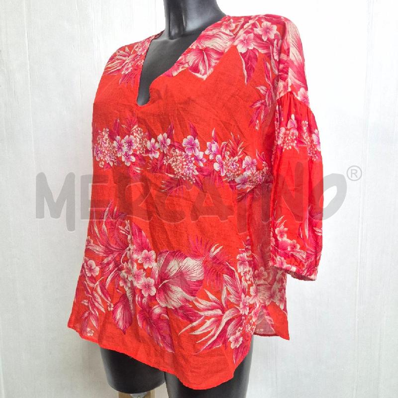 MAGLIA DONNA TWIN SET ARANCIONE FIORI BIANCHI FUCSIA | Mercatino dell'Usato Cervia 3