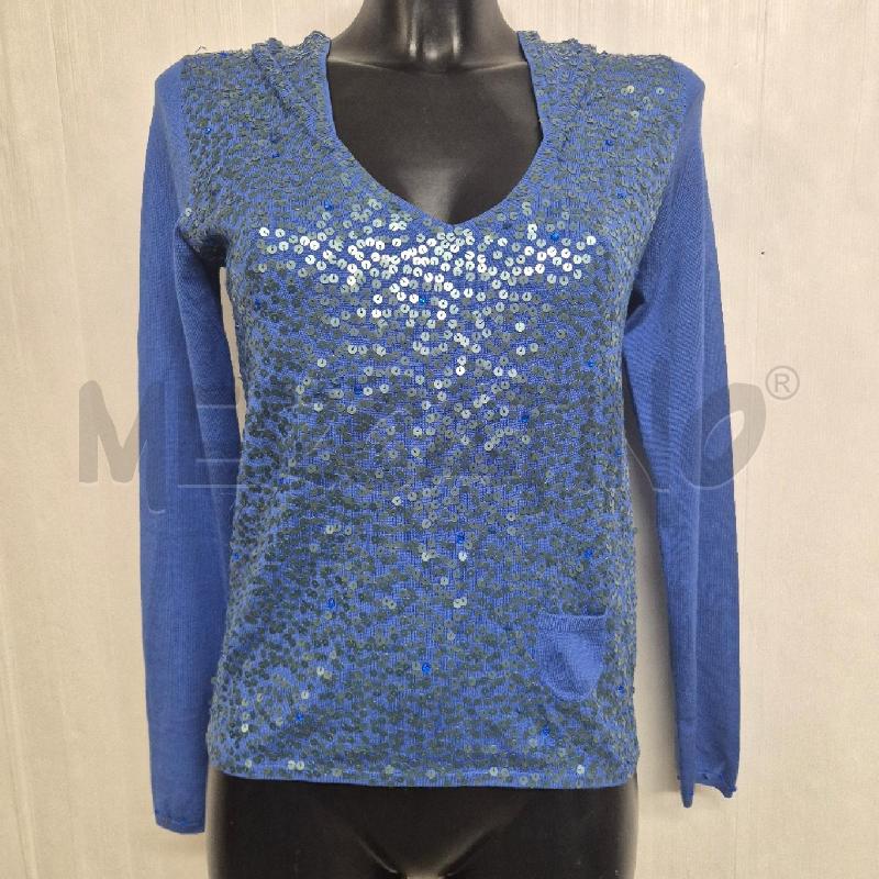 MAGLIA DONNA TWIN SET BLU PAIELLETTES  | Mercatino dell'Usato Cervia 1