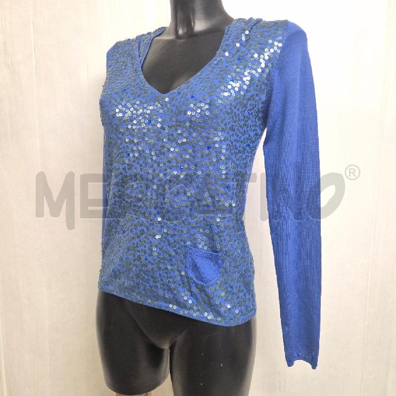 MAGLIA DONNA TWIN SET BLU PAIELLETTES  | Mercatino dell'Usato Cervia 3