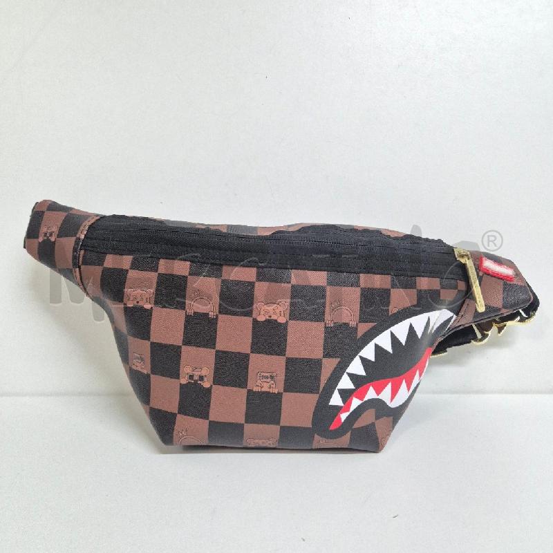 MARSUPIO UOMO SPRAYGROUND QUADRI MARRONE NERO | Mercatino dell'Usato Cervia 1