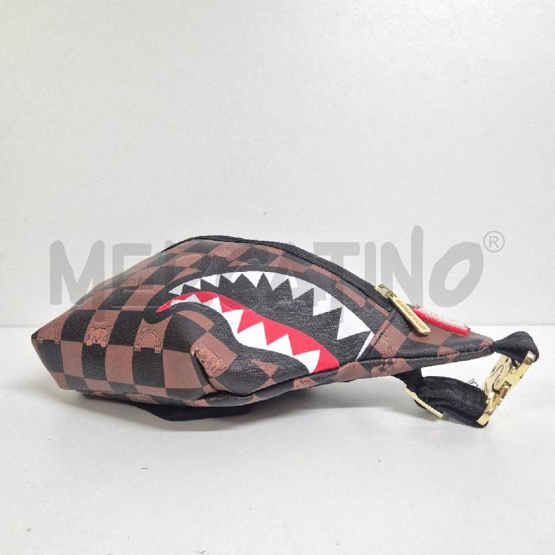 MARSUPIO UOMO SPRAYGROUND QUADRI MARRONE NERO | Mercatino dell'Usato Cervia 4