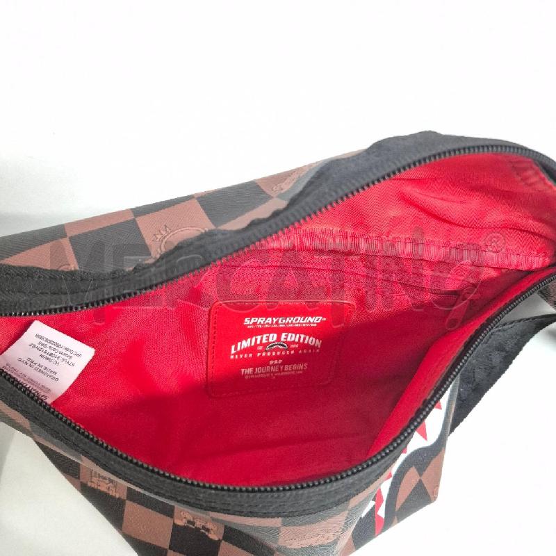 MARSUPIO UOMO SPRAYGROUND QUADRI MARRONE NERO | Mercatino dell'Usato Cervia 5