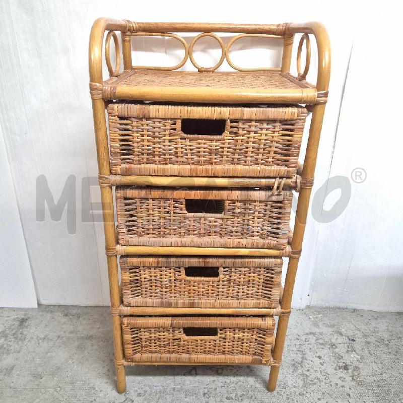 MOBILETTO VIMINI 45X36CM 4 CASSETTI | Mercatino dell'Usato Cervia 1