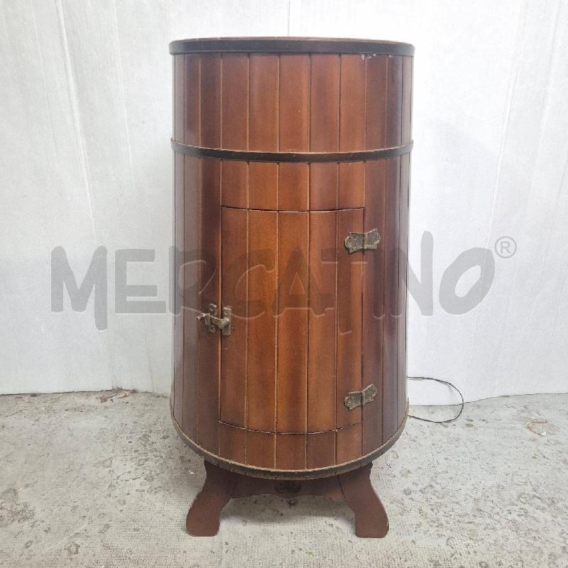 MOBILE PORTABOTTIGLIE IN LEGNO FORMA BOTTE CON LUCE INTERNA | Mercatino dell'Usato Cervia 1