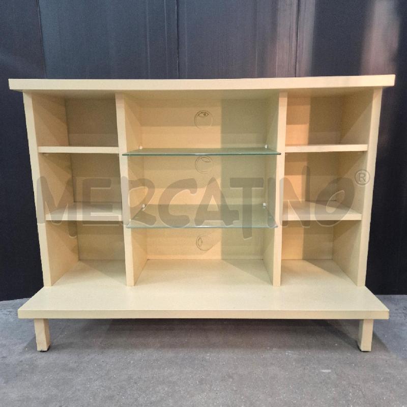 MOBILE PORTA TV BEIGE 2 RIPIANI IN VETRO | Mercatino dell'Usato Cervia 1