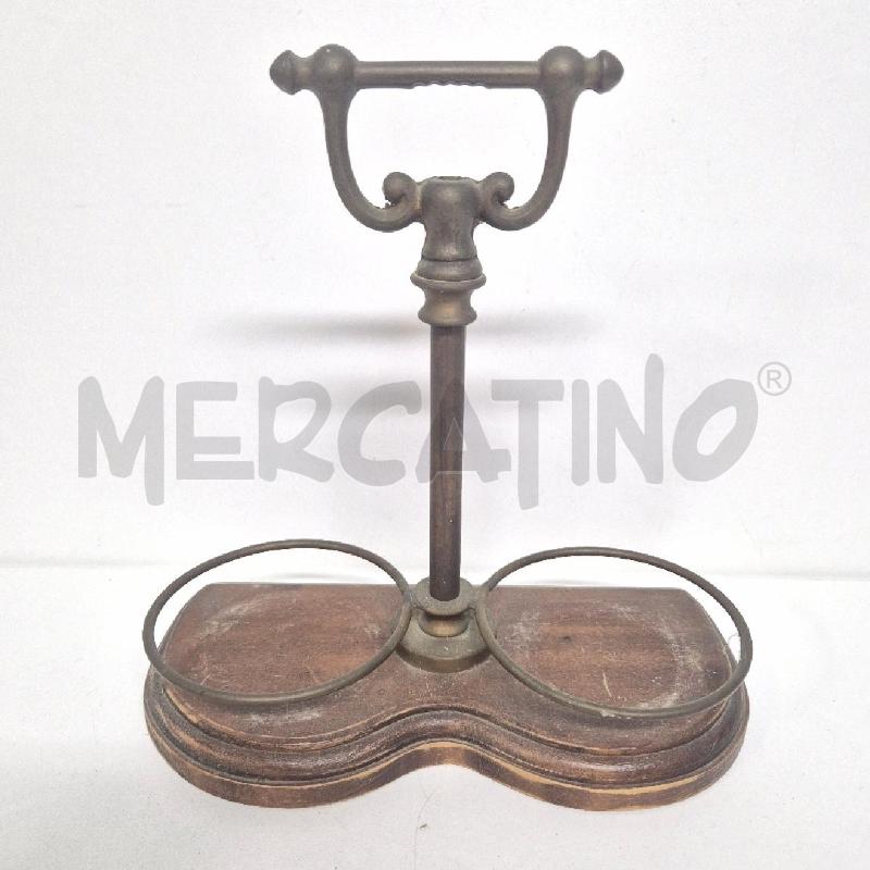 OLIERA BASE METALLO LEGNO CON BROCCETTE CERAMICE | Mercatino dell'Usato Cervia 2
