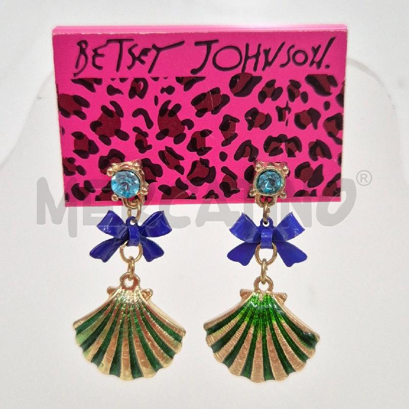 ORECCHINI BETSET JOHNSON FIOCCO BLU CONCHIGLIA VERDE | Mercatino dell'Usato Cervia 1