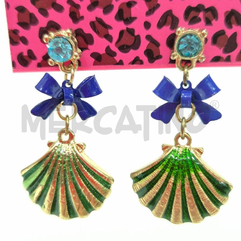 ORECCHINI BETSET JOHNSON FIOCCO BLU CONCHIGLIA VERDE | Mercatino dell'Usato Cervia 2
