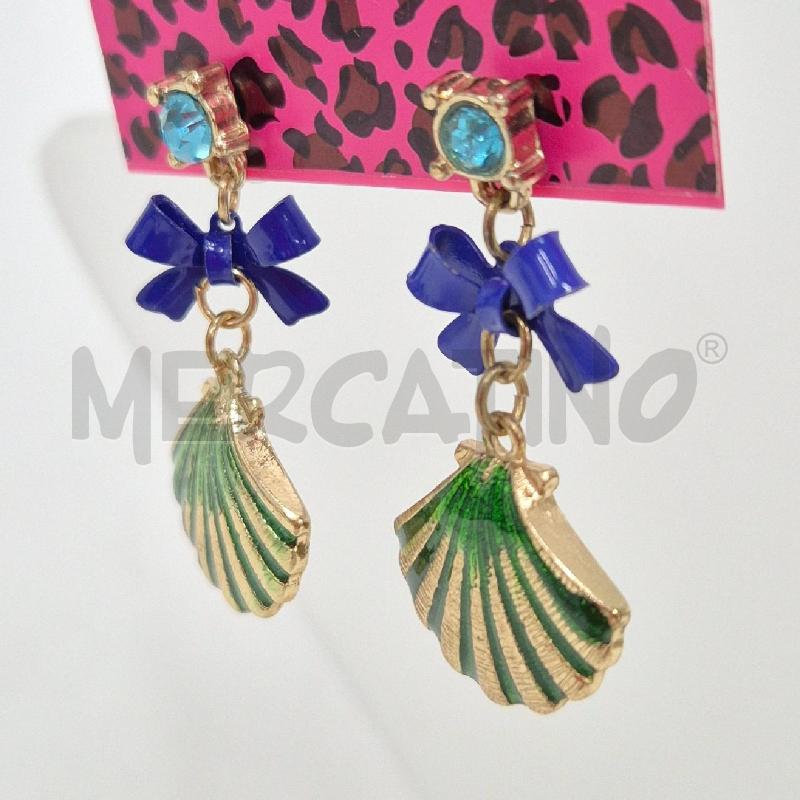 ORECCHINI BETSET JOHNSON FIOCCO BLU CONCHIGLIA VERDE | Mercatino dell'Usato Cervia 3