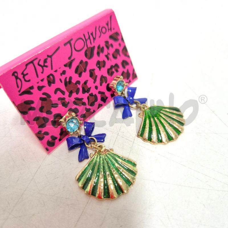 ORECCHINI BETSET JOHNSON FIOCCO BLU CONCHIGLIA VERDE | Mercatino dell'Usato Cervia 5