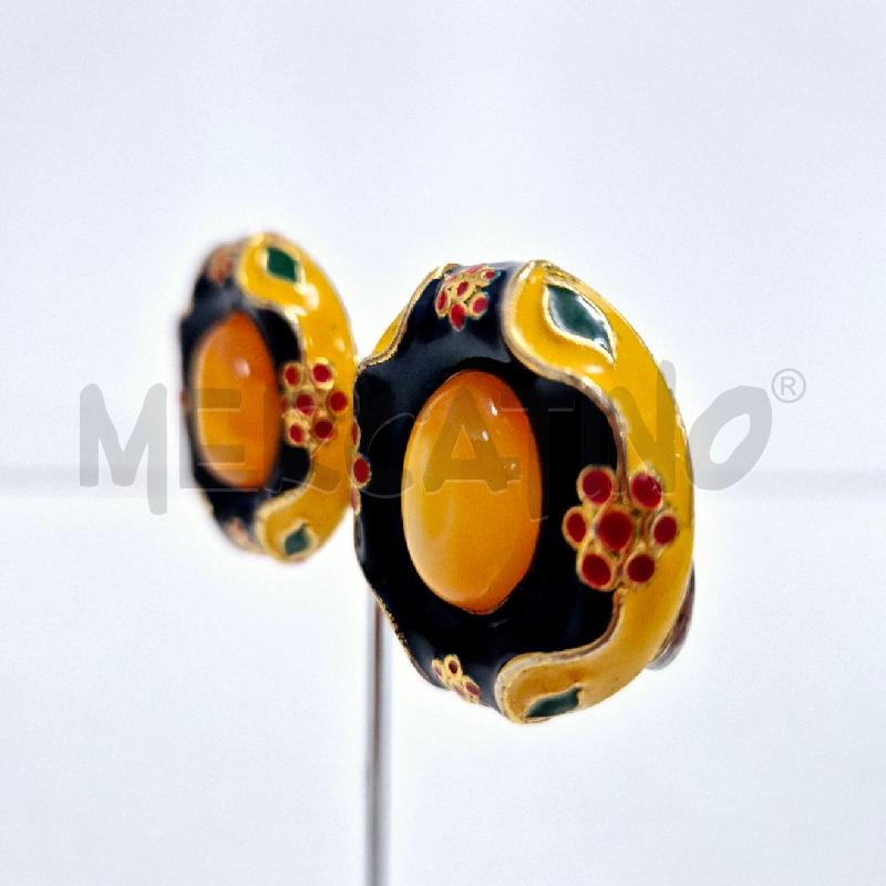 ORECCHINI CLIPS MOSCHINO BLU GIALLI SMALTATI | Mercatino dell'Usato Cervia 4